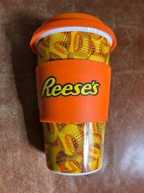Orange Travel Coffee Cup with Silicone Sleeve